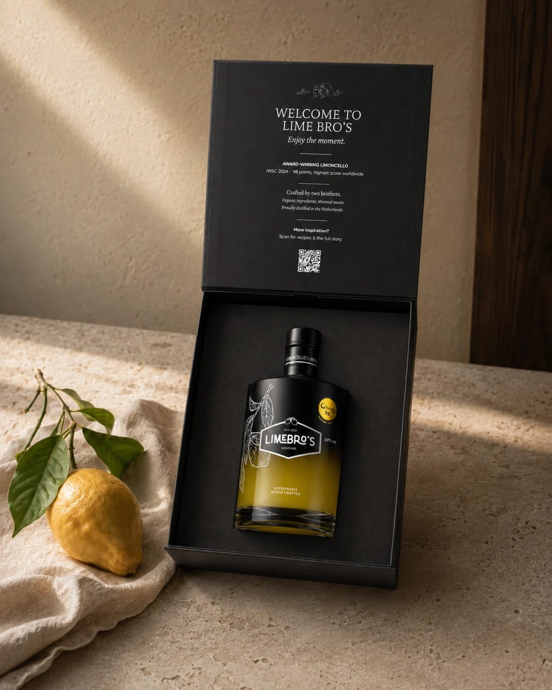 The Classic: Lime Bro's Limoncello (50cl), Luxe geschenkverpakking